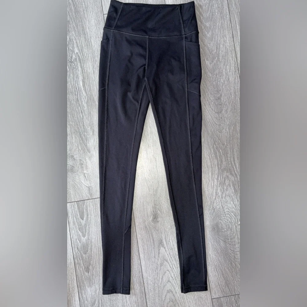 Victorias Secret Size 2 Small Black Athletic Leggings Side Pockets Full Length - Picture 2 of 7